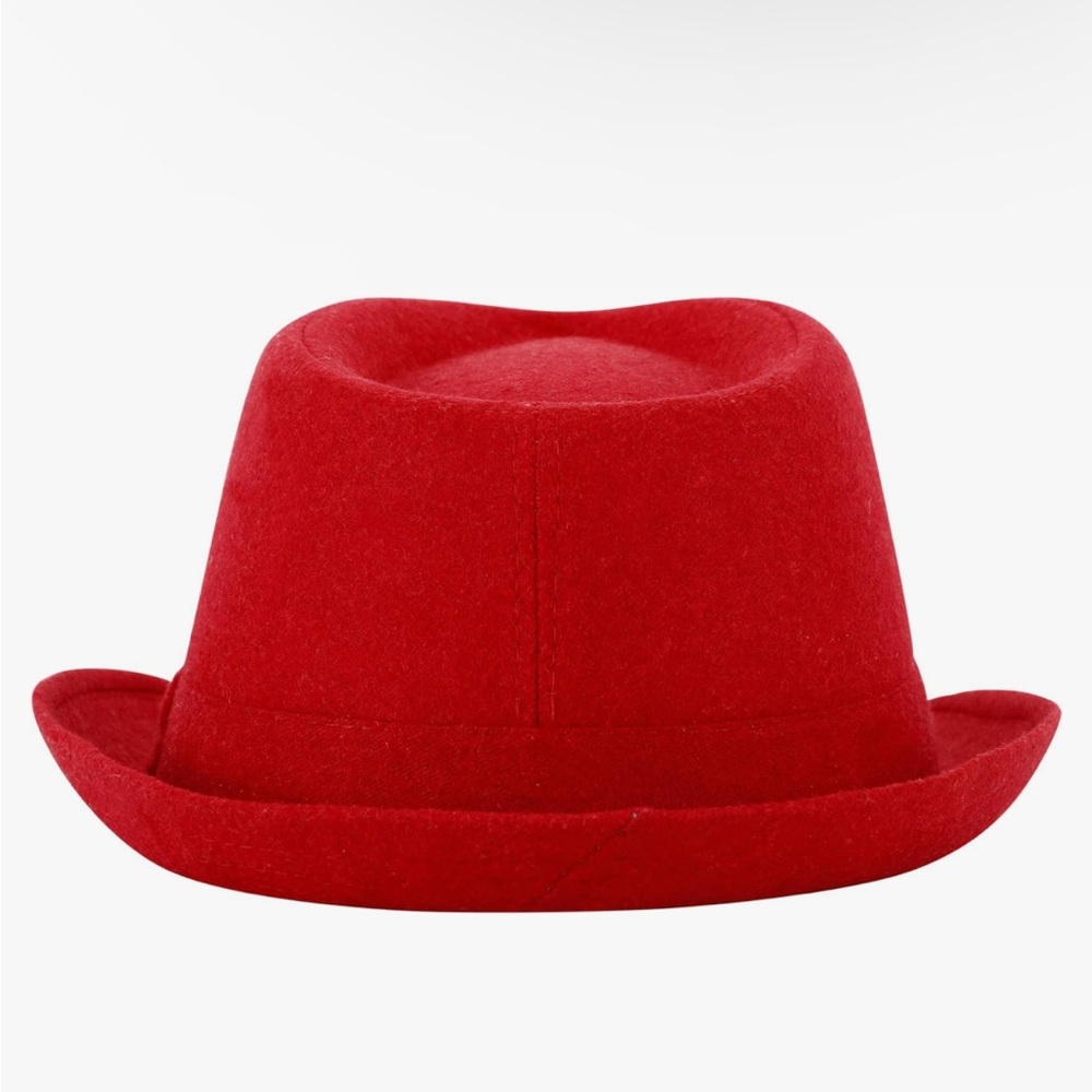 New Unisex Men Women Red Timelessly Classic Fedora Costume Play Hat - Picture 2 of 5